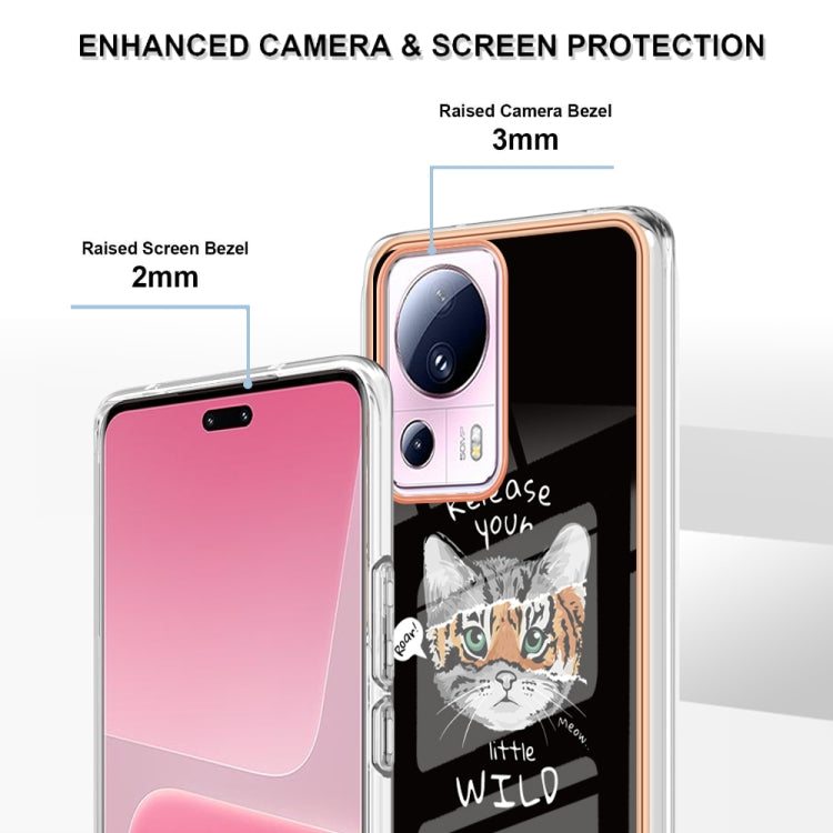 For Xiaomi 13 Lite 5G Electroplating Marble Dual-side IMD Phone Case(Natural Growth) by buy2fix