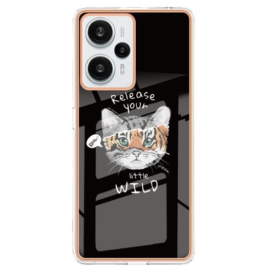For Xiaomi Poco F5 / Redmi Note 12 Turbo Electroplating Marble Dual-side IMD Phone Case(Natural Growth) by buy2fix
