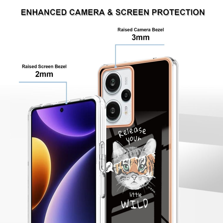 For Xiaomi Poco F5 / Redmi Note 12 Turbo Electroplating Marble Dual-side IMD Phone Case(Natural Growth) by buy2fix