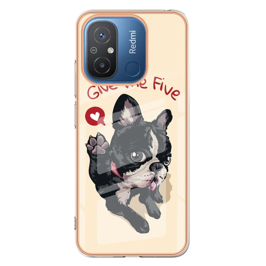 For Xiaomi Redmi 12C / 11A 4G Electroplating Marble Dual-side IMD Phone Case(Lucky Dog) by buy2fix