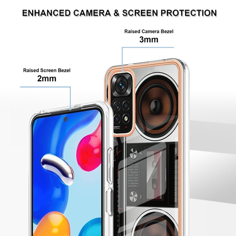 For Xiaomi Redmi Note 11s / Note 11 4G Electroplating Marble Dual-side IMD Phone Case(Retro Radio) by buy2fix