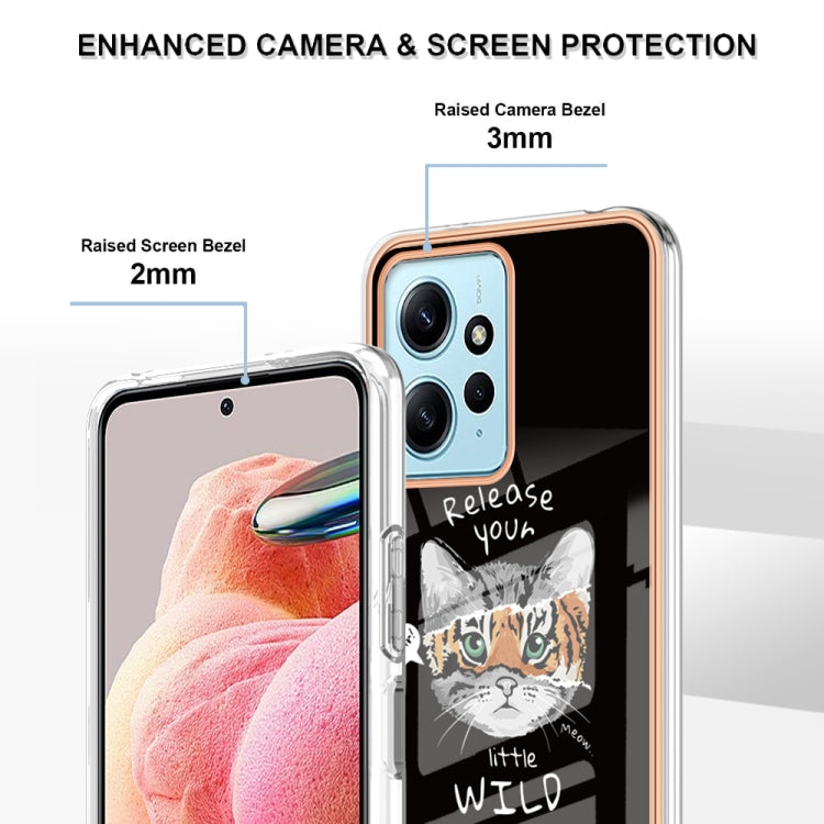 For Xiaomi Redmi Note 12 4G Electroplating Marble Dual-side IMD Phone Case(Natural Growth) by buy2fix