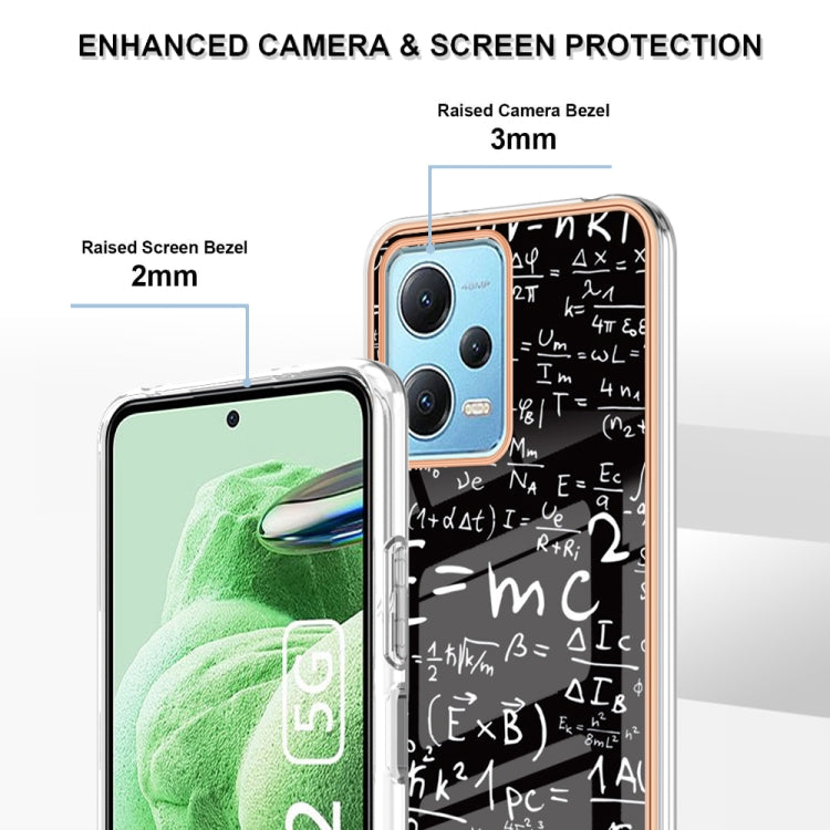 For Xiaomi Redmi Note 12 5G Global Electroplating Marble Dual-side IMD Phone Case(Equation) by buy2fix