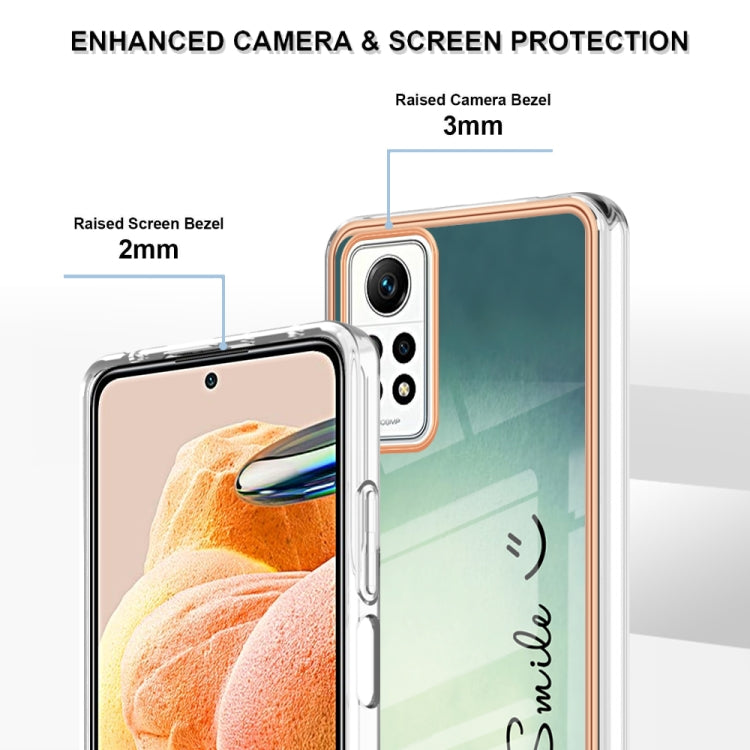 For Xiaomi Redmi Note 12 Pro 4G Global Electroplating Marble Dual-side IMD Phone Case(Smile) by buy2fix