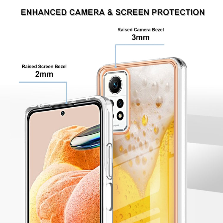 For Xiaomi Redmi Note 12 Pro 4G Global Electroplating Marble Dual-side IMD Phone Case(Draft Beer) by buy2fix