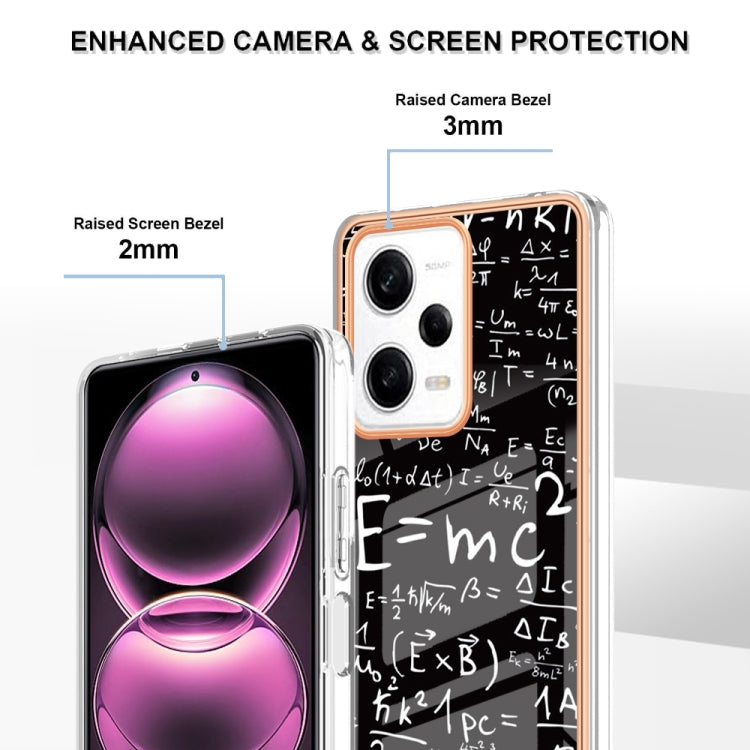 For Xiaomi Redmi Note 12 Pro 5G Global Electroplating Marble Dual-side IMD Phone Case(Equation) by buy2fix