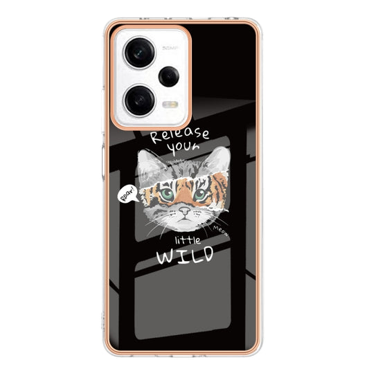 For Xiaomi Redmi Note 12 Pro 5G Global Electroplating Marble Dual-side IMD Phone Case(Natural Growth) by buy2fix