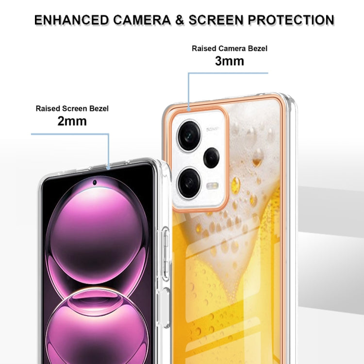 For Xiaomi Redmi Note 12 Pro 5G Global Electroplating Marble Dual-side IMD Phone Case(Draft Beer) by buy2fix