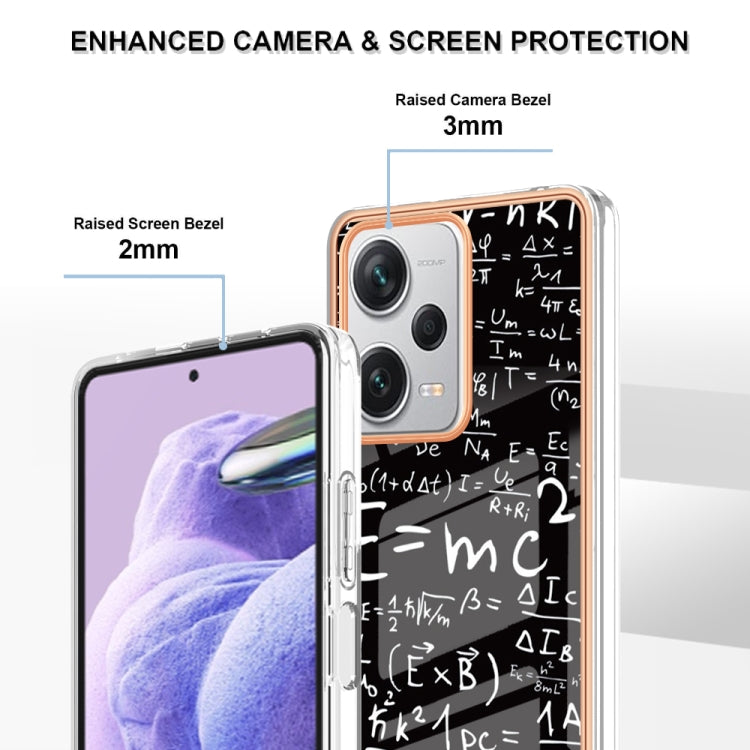 For Xiaomi Redmi Note 12 Pro+ Global Electroplating Marble Dual-side IMD Phone Case(Equation) by buy2fix