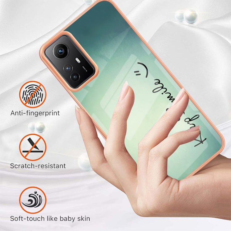 Xiaomi Redmi Note 12S 4G Electroplating Marble Dual-side IMD Phone Case(Smile) by buy2fix