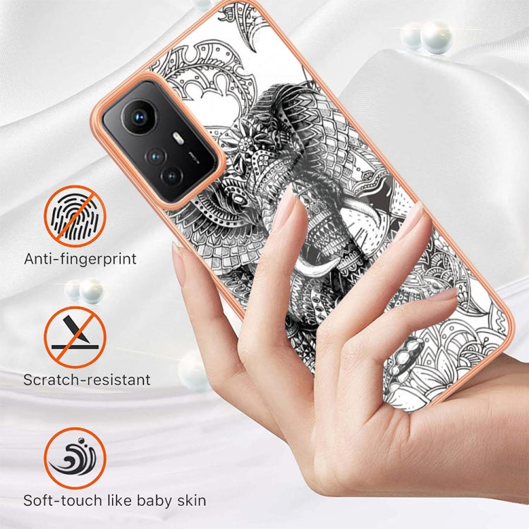 Xiaomi Redmi Note 12S 4G Electroplating Marble Dual-side IMD Phone Case(Totem Elephant) by buy2fix