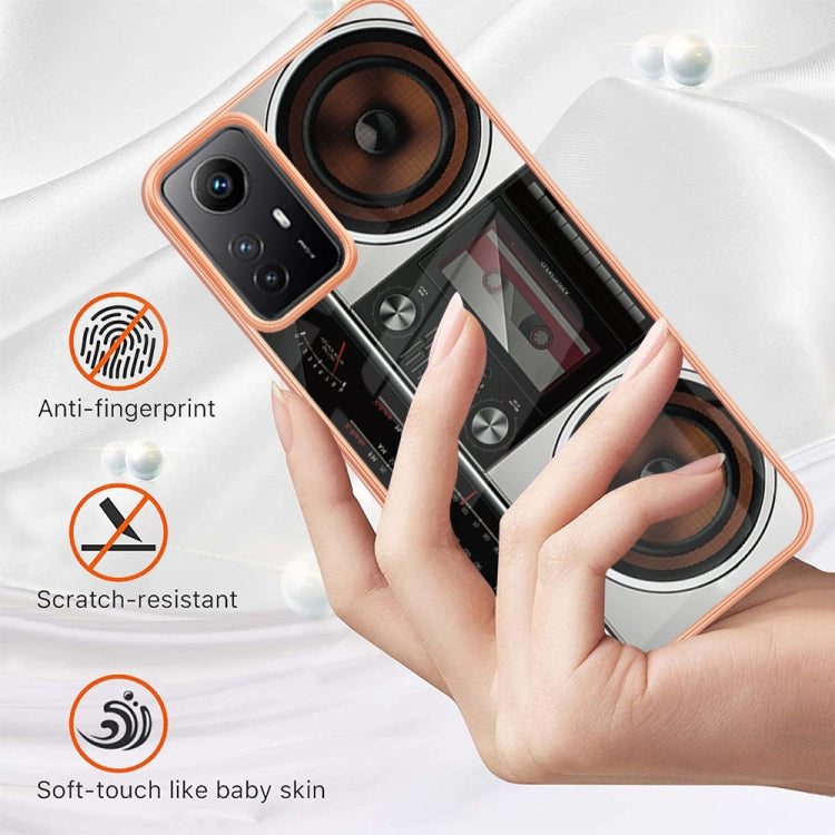Xiaomi Redmi Note 12S 4G Electroplating Marble Dual-side IMD Phone Case(Retro Radio) by buy2fix