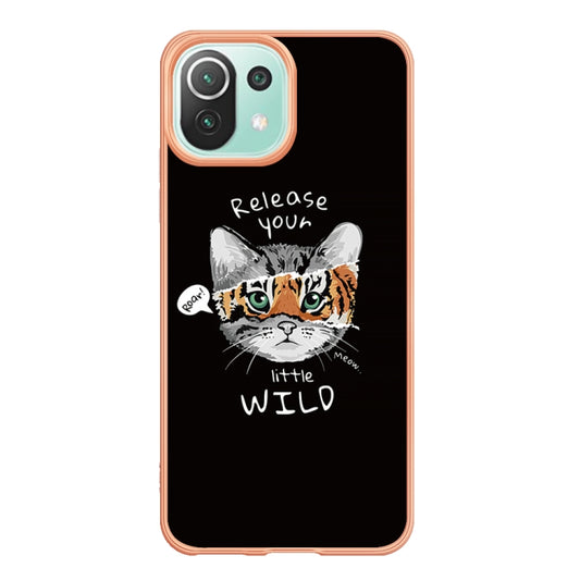 For Xiaomi 11 Lite Electroplating Marble Dual-side IMD Phone Case(Natural Growth) by buy2fix