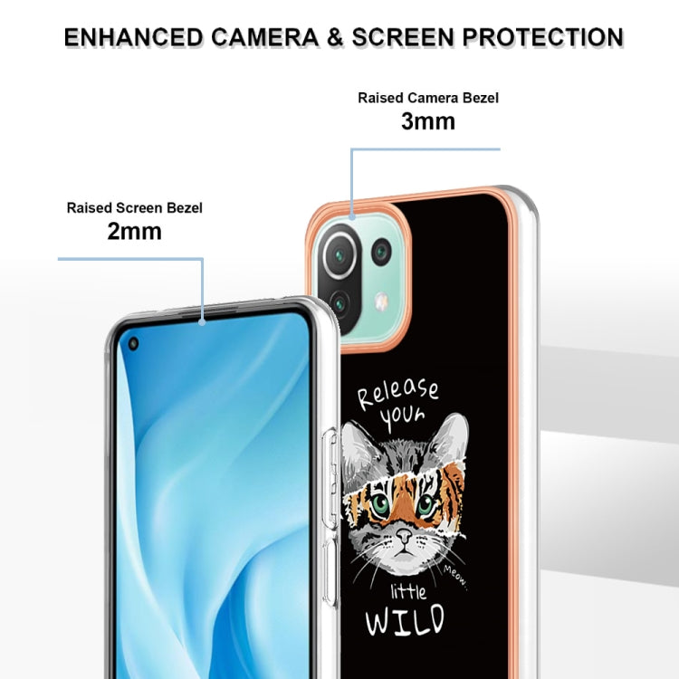 For Xiaomi 11 Lite Electroplating Marble Dual-side IMD Phone Case(Natural Growth) by buy2fix