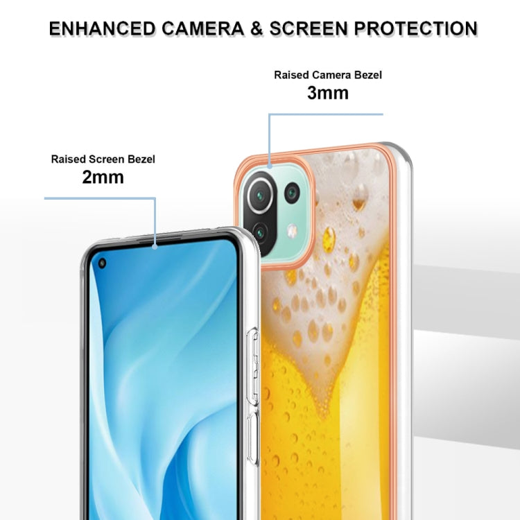 For Xiaomi 11 Lite Electroplating Marble Dual-side IMD Phone Case(Draft Beer) by buy2fix