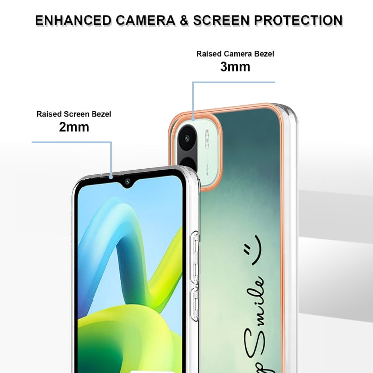 For Xiaomi Redmi A1 Electroplating Marble Dual-side IMD Phone Case(Smile) by buy2fix