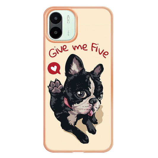 For Xiaomi Redmi A1 Electroplating Marble Dual-side IMD Phone Case(Lucky Dog) by buy2fix
