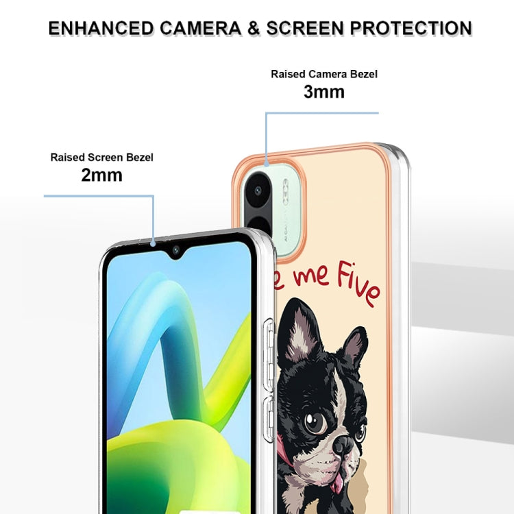 For Xiaomi Redmi A1 Electroplating Marble Dual-side IMD Phone Case(Lucky Dog) by buy2fix