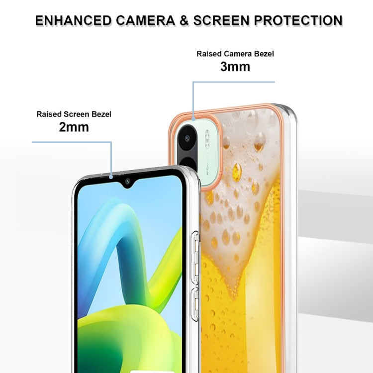 For Xiaomi Redmi A1 Electroplating Marble Dual-side IMD Phone Case(Draft Beer) by buy2fix
