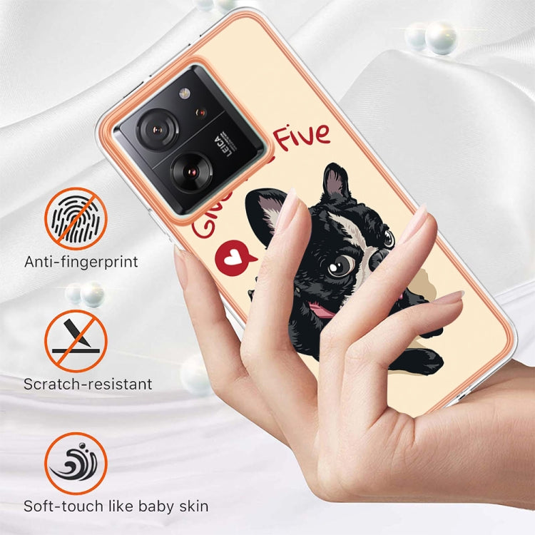 For Xiaomi 13T/13T Pro Electroplating Marble Dual-side IMD Phone Case(Lucky Dog) by buy2fix
