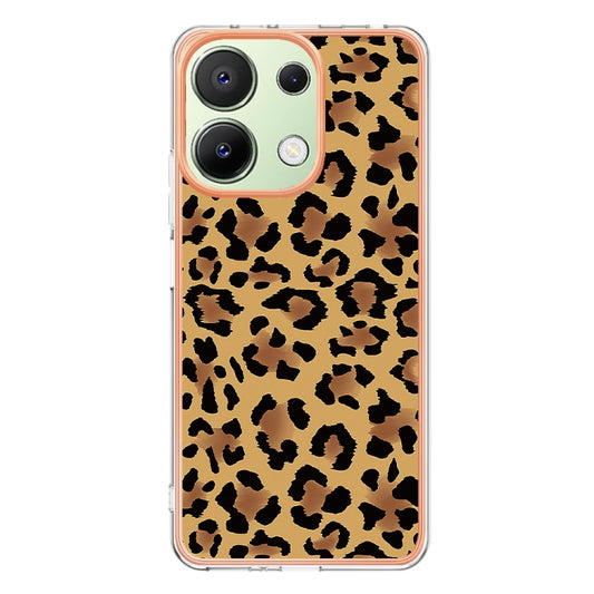 For Xiaomi Redmi Note 13 4G Global Electroplating Marble Dual-side IMD Phone Case(Leopard Print) by buy2fix