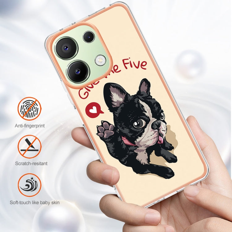 For Xiaomi Redmi Note 13 4G Global Electroplating Marble Dual-side IMD Phone Case(Lucky Dog) by buy2fix
