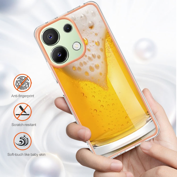 For Xiaomi Redmi Note 13 4G Global Electroplating Marble Dual-side IMD Phone Case(Draft Beer) by buy2fix