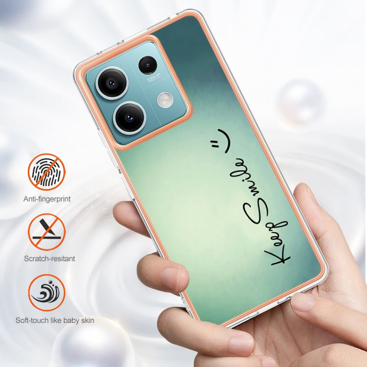 For Xiaomi Redmi Note 13 5G Electroplating Marble Dual-side IMD Phone Case(Smile) by buy2fix