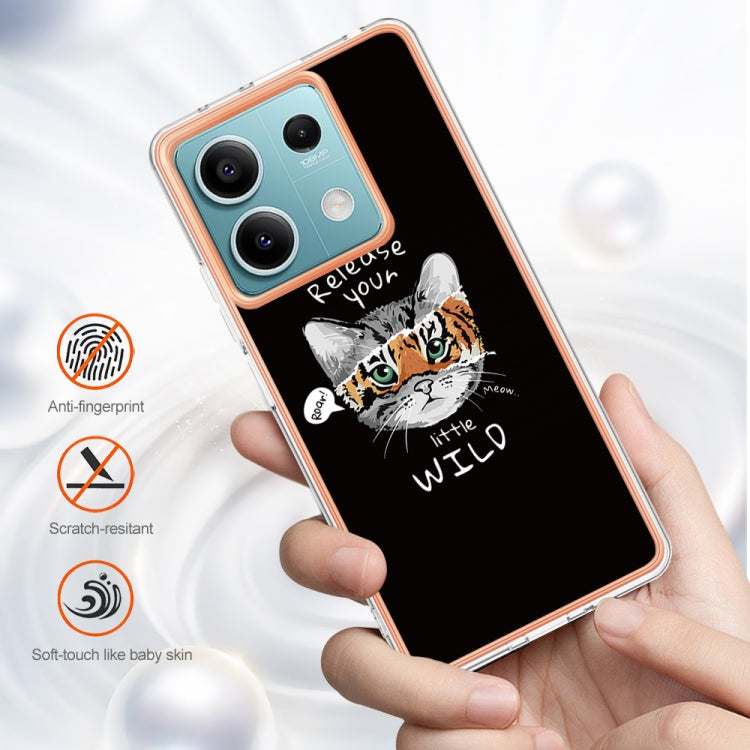 For Xiaomi Redmi Note 13 5G Electroplating Marble Dual-side IMD Phone Case(Natural Growth) by buy2fix