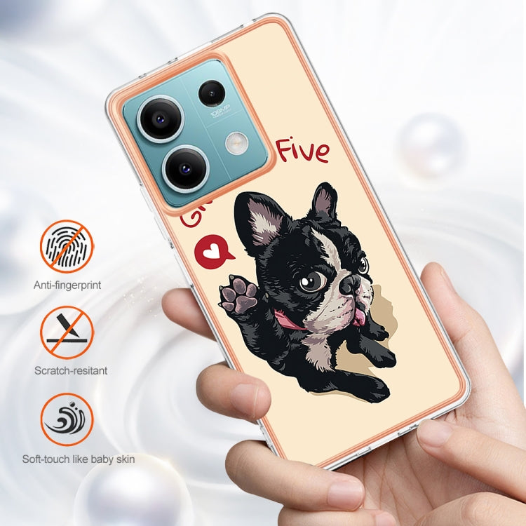 For Xiaomi Redmi Note 13 5G Electroplating Marble Dual-side IMD Phone Case(Lucky Dog) by buy2fix