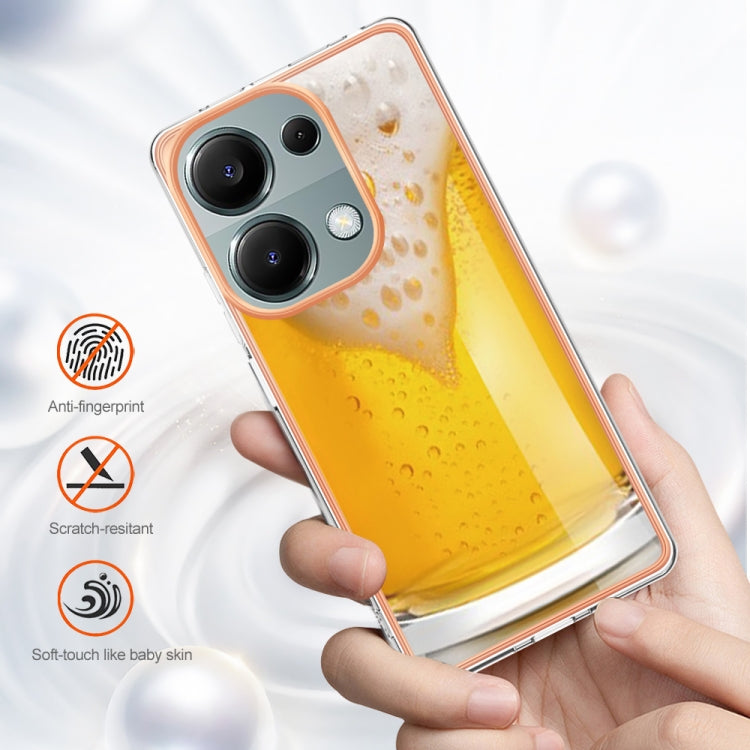 For Xiaomi Redmi Note 13 Pro 4G/Poco M6 Pro 4G Electroplating Marble Dual-side IMD Phone Case(Draft Beer) by buy2fix