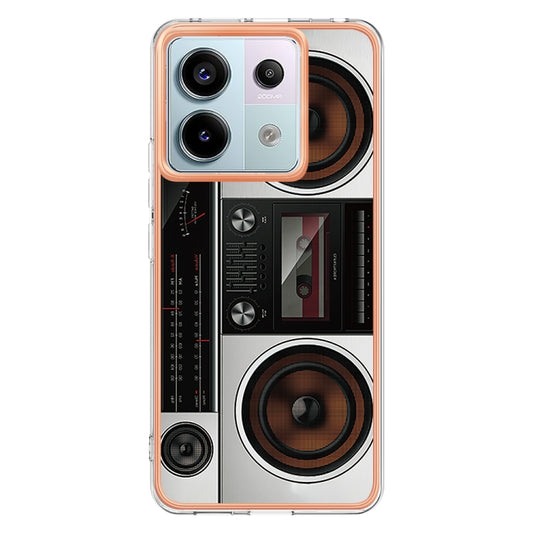 For Xiaomi Redmi Note 13 Pro 5G Global Electroplating Marble Dual-side IMD Phone Case(Retro Radio) by buy2fix