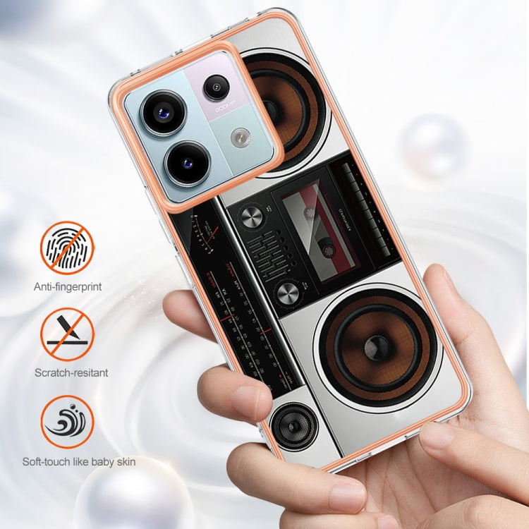 For Xiaomi Redmi Note 13 Pro 5G Global Electroplating Marble Dual-side IMD Phone Case(Retro Radio) by buy2fix