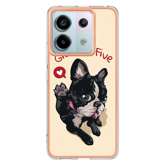 For Xiaomi Redmi Note 13 Pro 5G Global Electroplating Marble Dual-side IMD Phone Case(Lucky Dog) by buy2fix