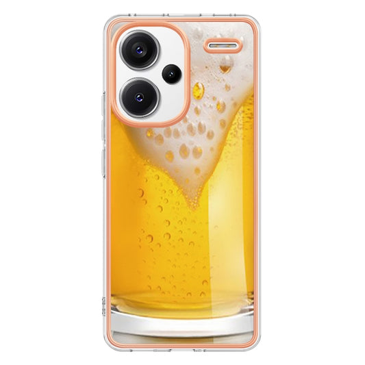 For Xiaomi Redmi Note 13 Pro+ 5G Electroplating Marble Dual-side IMD Phone Case(Draft Beer) by buy2fix