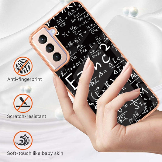 For Samsung Galaxy S21+ 5G Electroplating Marble Dual-side IMD Phone Case(Equation) by buy2fix