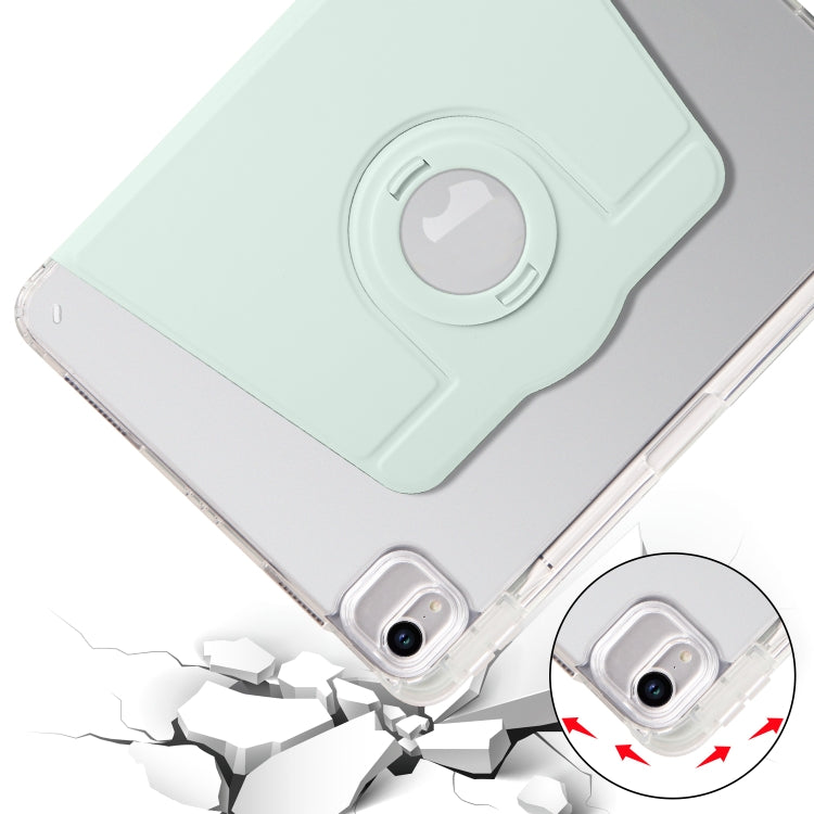 For iPad Pro 11 2022 / Air 10.9 2022 Clear Acrylic 360 Rotation Detachable Leather Tablet Case(Light Green) - iPad Pro 11 (2022/2021) Cases by buy2fix | Online Shopping UK | buy2fix