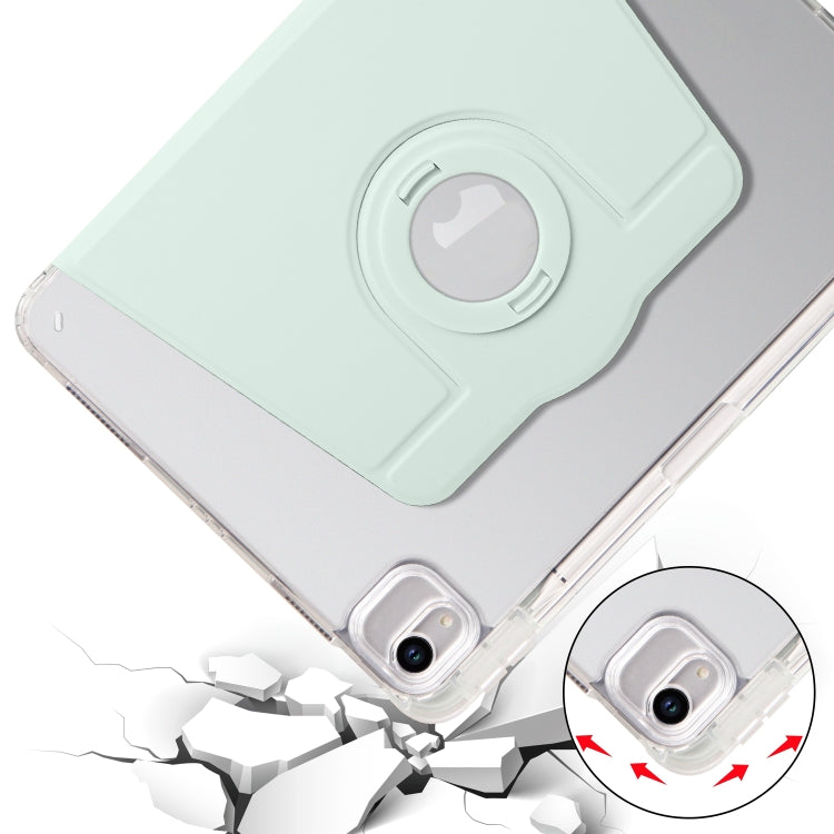 For iPad Air 13 2025 / 2024 Clear Acrylic 360 Rotation Detachable Leather Tablet Case(Light Green) by buy2fix