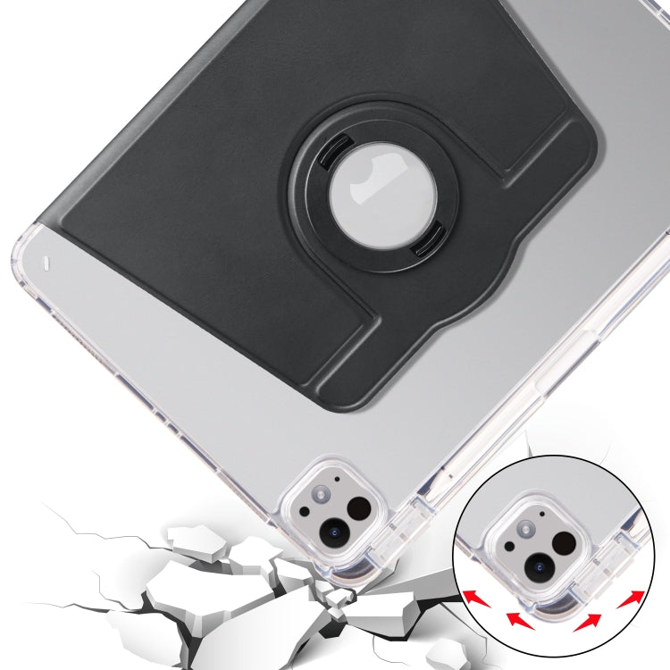 For iPad Pro 13 2025 / 2024 Clear Acrylic 360 Rotation Detachable Leather Tablet Case(Black) by buy2fix