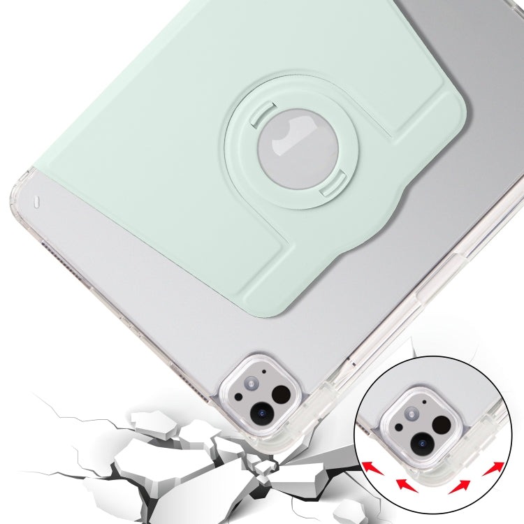 For iPad Pro 13 2025 / 2024 Clear Acrylic 360 Rotation Detachable Leather Tablet Case(Light Green) by buy2fix