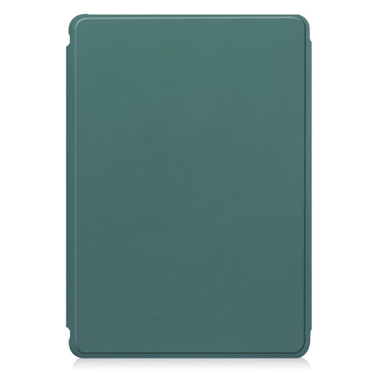 For Samsung Galaxy Tab S9+ 360 Rotation Transparent Smart Leather Case with Keyboard(Dark Green) by buy2fix