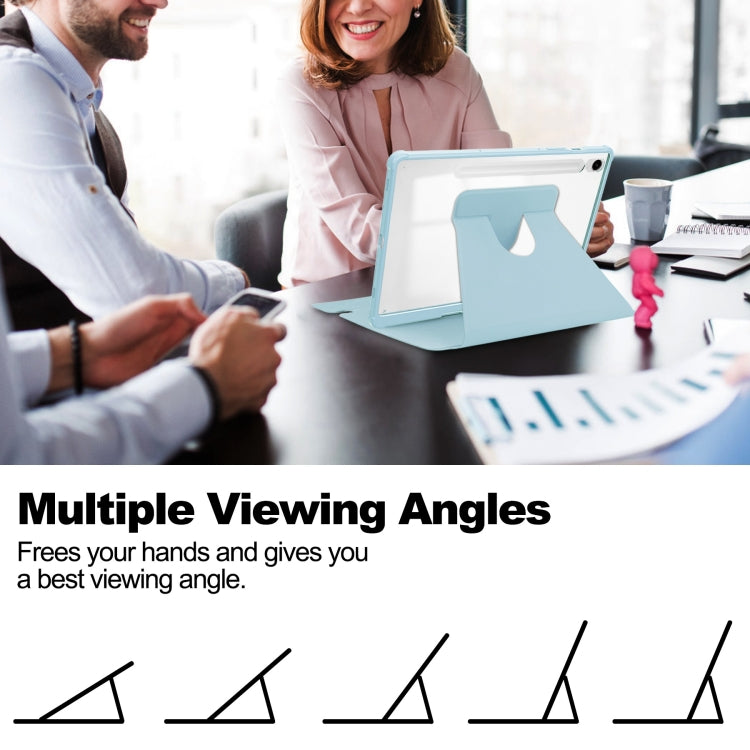 For Samsung Galaxy Tab S9 FE / S10 FE 360 Rotation Transparent Smart Leather Case with Keyboard(Sky Blue) by buy2fix