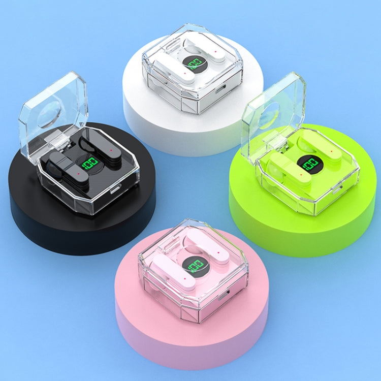 K30 Transparent Capsule Digital Display Touch Control Bluetooth Earphones(Pink) by buy2fix