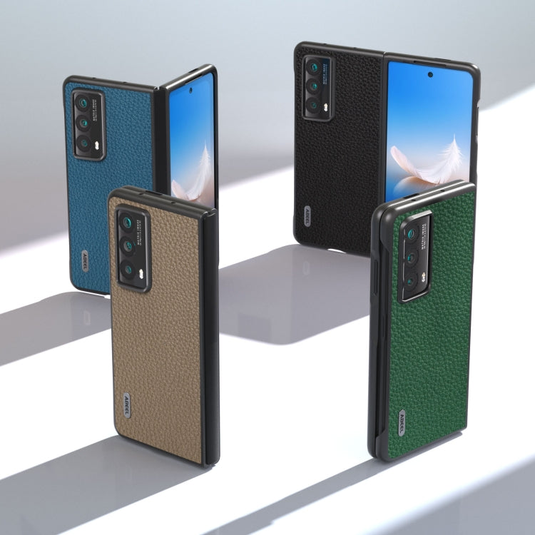 For Honor Magic Vs2 ABEEL Genuine Leather Litchi Texture Phone Case(Black) by buy2fix