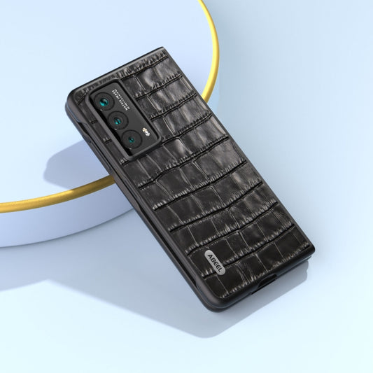 For Honor Magic Vs2 ABEEL Crocodile Texture Genuine Leather Phone Case(Black) by buy2fix