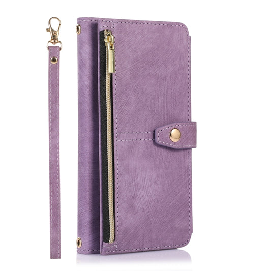 For Google Pixel 7a Dream 9-Card Wallet Zipper Bag Leather Phone Case(Purple) by buy2fix