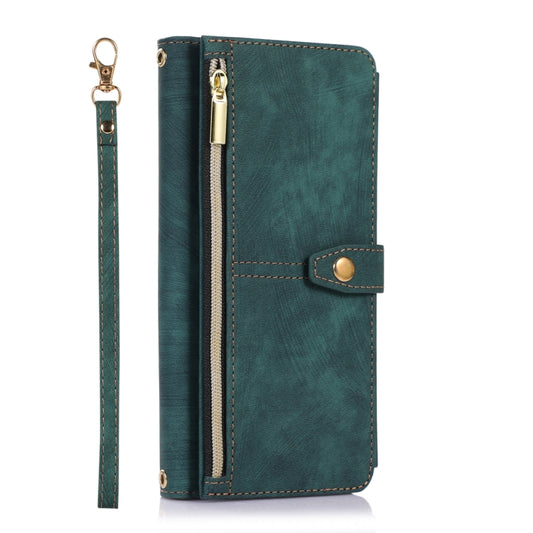 For Google Pixel 7 Pro Dream 9-Card Wallet Zipper Bag Leather Phone Case(Green) by buy2fix