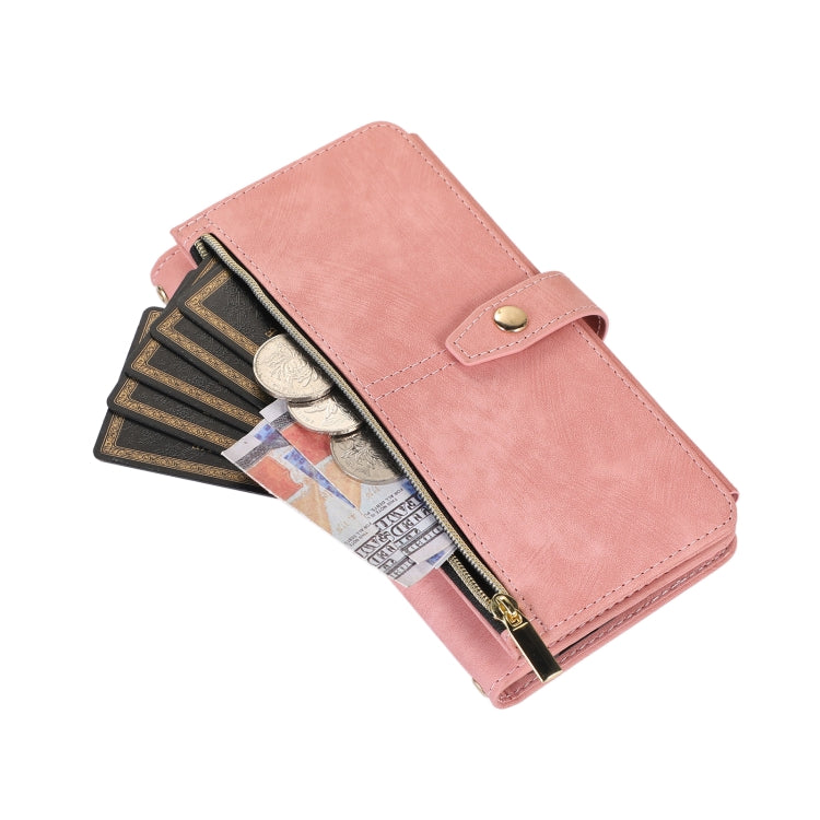For Google Pixel 7 Pro Dream 9-Card Wallet Zipper Bag Leather Phone Case(Pink) by buy2fix
