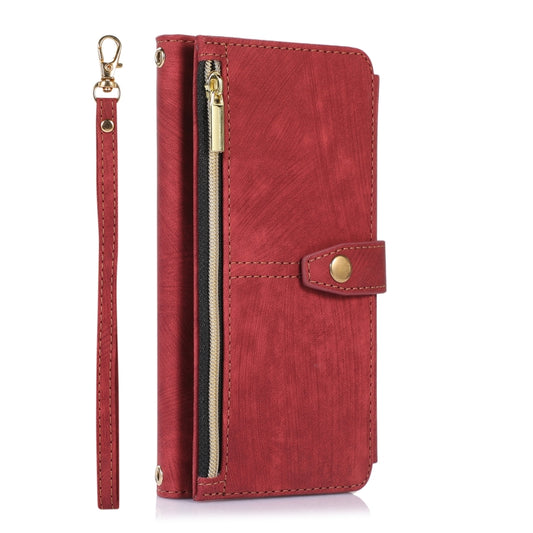 For Google Pixel 7 Dream 9-Card Wallet Zipper Bag Leather Phone Case(Red) by buy2fix