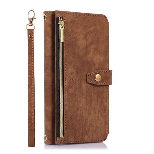 For Google Pixel 7 Dream 9-Card Wallet Zipper Bag Leather Phone Case(Brown) by buy2fix
